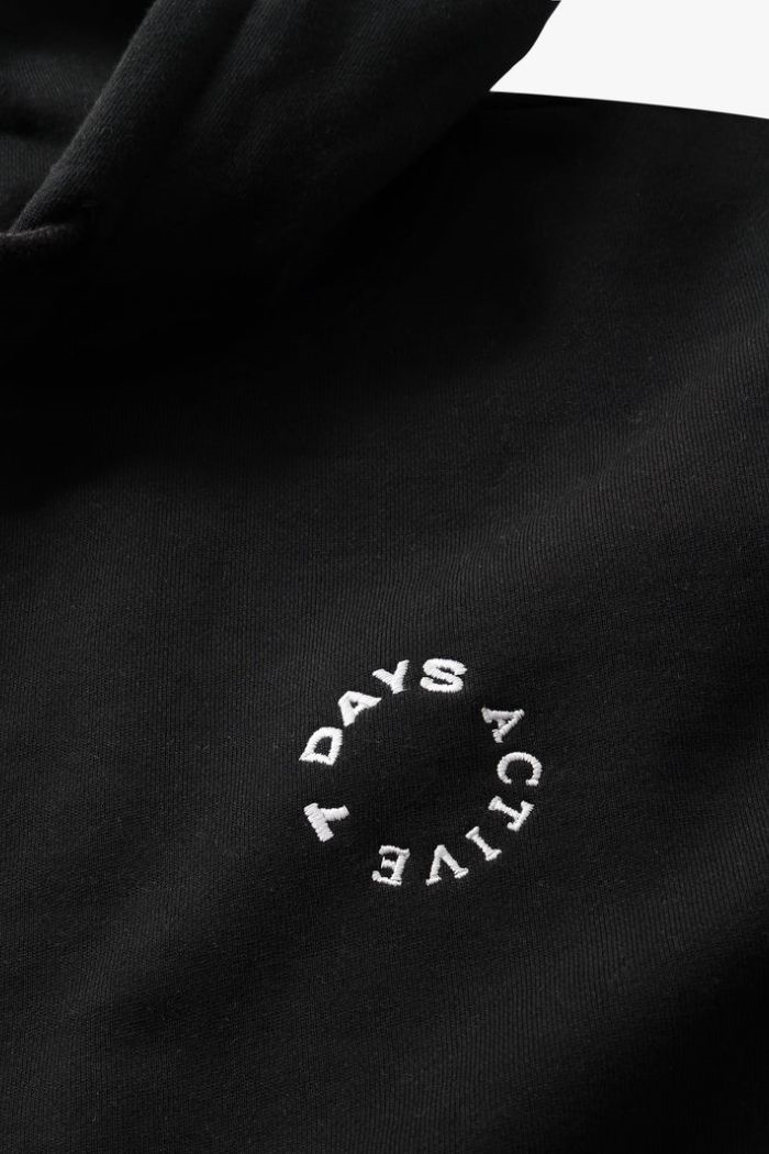 7 Days Active, Organic Regular Hoodie, Black